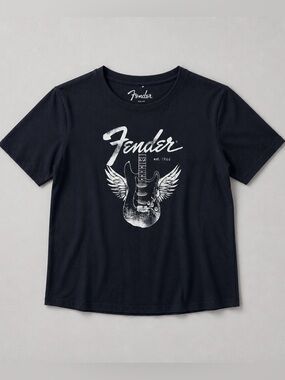 Fender Graphic Guitar Logo T-Shirt Black Size Large